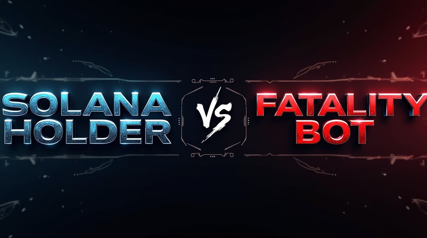 Sleek dashboard comparing Solana Holder Bot vs Fatality Bot for crypto success in 2025